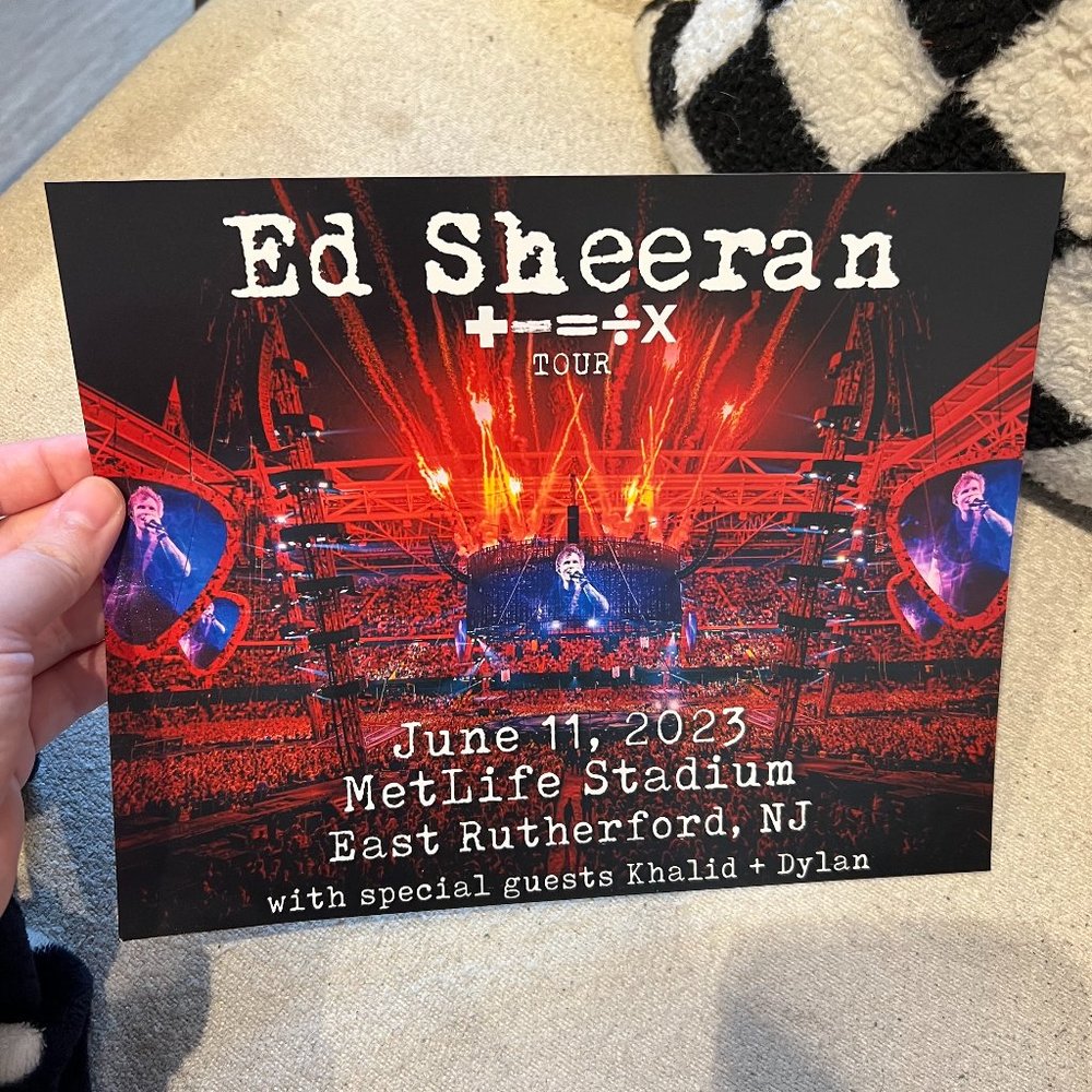 Ed Sheeran Tour Print June 11 E Rutherford NJ Metlife Stadium Mathematics 8x10